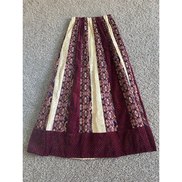 Vintage Chandra Davis Small Boho Maxi Skirt With Lace & Paisley Accents - Picture 11 of 11
